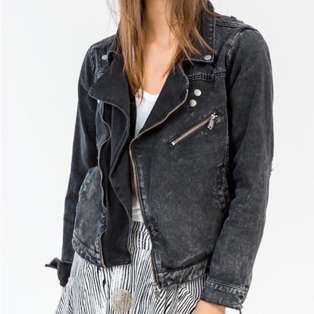 One teaspoon Vespa black Moto Jean jacket